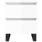 vidaXL Table de chevet Blanc brillant 40x35x50 cm Bois d’ingénierie