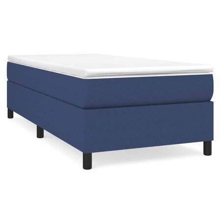 vidaXL Lit à sommier tapissier avec matelas Bleu 90x200 cm Tissu