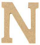 Lettre en bois MDF 5 x 1 2 cm Alphabet lettre N