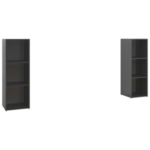 vidaXL Meubles TV 2 Pièces Gris brillant 107x35x37 cm Aggloméré