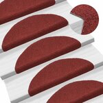 vidaXL Tapis autoadhésifs de marches 5 Pièces Rouge 56x17x3 cm Aiguilleté