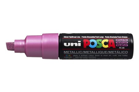 Marqueur pte large biseautée posca pc8k 8mm rose métal posca