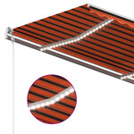 vidaXL Auvent automatique capteur de vent/LED 300x250 cm Orange/marron