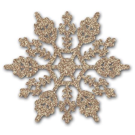 10 flocons en relief à paillettes à coller L'or de Bombay - Champagne rosé