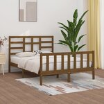 vidaXL Cadre de lit Marron miel Bois de pin massif 160x200 cm