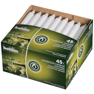 Bougie blanche bistro 177 mm - lot de 45 - bolsius -  - cire x177mm
