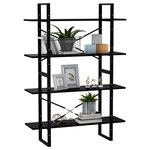vidaXL Bibliothèque à 4 niveaux Noir 100x30x140 cm Aggloméré