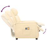 vidaXL Fauteuil de massage électrique Crème Similicuir