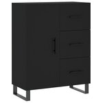 vidaXL Buffet haut Noir 69 5x34x180 cm Bois d'ingénierie