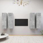vidaXL Meubles TV 4 Pièces Gris béton 30 5x30x110 cm Aggloméré
