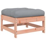 vidaXL Repose-pied de jardin avec coussin bois massif douglas
