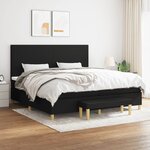 vidaXL Lit à sommier tapissier avec matelas Noir 200x200 cm Tissu