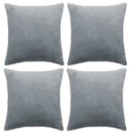 vidaXL Housses de coussin 4 Pièces Tissu 40x40 cm Gris