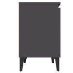 vidaXL Tables de chevet avec pieds en métal 2 Pièces Gris 40x30x50 cm