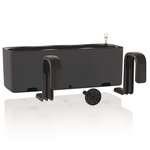 LECHUZA Jardinière CUBE color triple avec supports Anthracite 13684