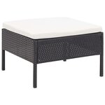 vidaXL Salon de jardin 6 Pièces avec coussins Résine tressée Noir