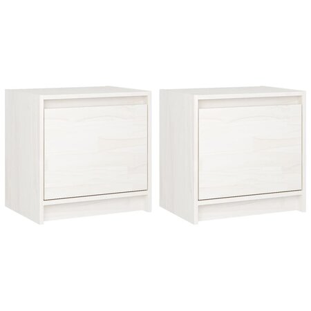 vidaXL Tables de chevet 2 Pièces Blanc 40x30 5x40 cm Bois de pin massif