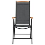 vidaXL Ensemble à dîner de jardin 7 Pièces noir aluminium