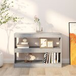 vidaXL Bibliothèque/Séparateur de pièce Sonoma gris 100x30x72 cm