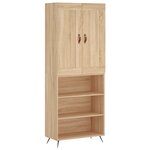 vidaXL Buffet haut Chêne sonoma 69 5x34x180 cm Bois d'ingénierie