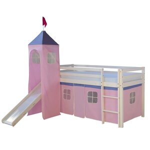 Lit mi-hauteur rose pale avec tour