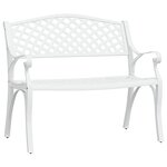 vidaXL Banc de jardin 102 cm Aluminium coulé Blanc