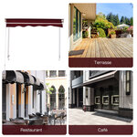 Store banne manuel inclinaison réglable aluminium polyester imperméabilisé 70L x 180l cm aubergine