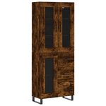 vidaXL Buffet haut Chêne fumé 69 5x34x180 cm Bois d'ingénierie