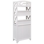 vidaXL Armoire de salle de bain Blanc et marron 46x24x116 cm Paulownia
