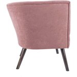 Fauteuil design en velours et bois explicit rose poudré