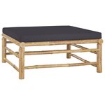 vidaXL Salon de jardin 11 Pièces avec coussins gris foncé Bambou