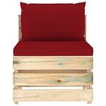 vidaXL Salon de jardin 8 Pièces avec coussins Bois imprégné de vert