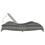 vidaXL Chaise longue avec coussin Résine tressée Anthracite