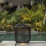 Lanterne solaire sur pied ray marron polyrotin h36cm