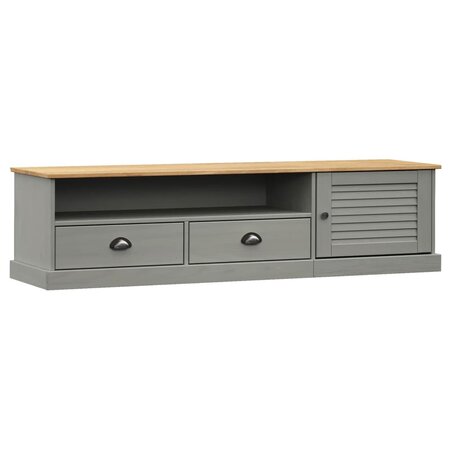 vidaXL Meuble TV VIGO gris 156x40x40 cm bois massif de pin