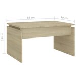 vidaXL Table basse Chêne sonoma 68x50x38 cm Aggloméré