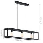 Eglo lampe suspendue elswick 3x25 w noir 49564