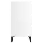vidaXL Table de chevet avec pieds en métal Blanc brillant 40x35x69 cm