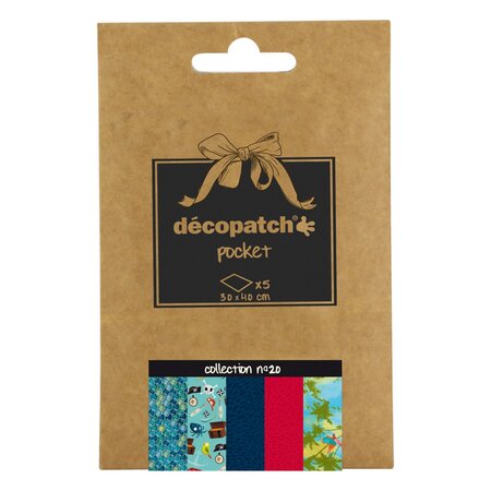 Décopatch - déco pocket 5 feuilles 30x40cm - collection n°20