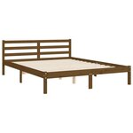 vidaXL Cadre de lit avec tête de lit marron miel 160x200cm bois massif