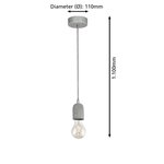 Eglo lampe suspendue silvares 1 lampe gris