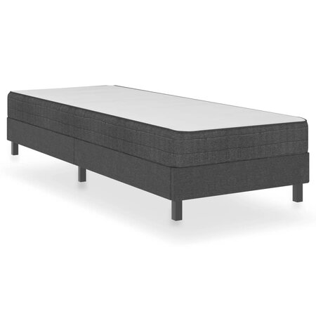 vidaXL Sommier tapissier Gris Tissu 90 x 200 cm