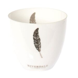 Photophore porcelaine plumes