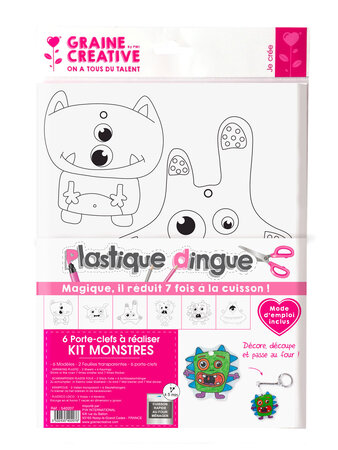 Kit Plastique Dingue pour 6 Porte-clés Monstres