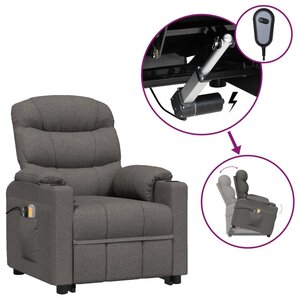 vidaXL Fauteuil de massage inclinable Gris foncé Tissu