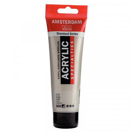 Peinture acrylique en tube - argent - 120ml - amsterdam