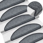 vidaXL Tapis d'escalier 15 Pièces Gris foncé 56x17x3 cm
