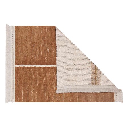 Tapis coton réversible - beige et camel - 170 x 240 cm