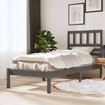 vidaXL Cadre de lit Gris Bois de pin massif 100x200 cm