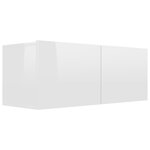 vidaXL Ensemble de meubles TV 4 Pièces Blanc brillant Aggloméré